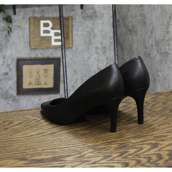 On 34th Womens Jeules Pointed-Toe Slip On Pumps 10018690100 Black Leather 10M - Picture 2 of 7